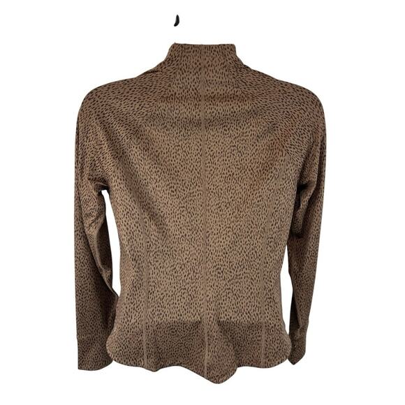 Athleta Salutation Jacket Sz Large Animal Print Cheetah Performance Athletic NWT - Picture 2 of 16